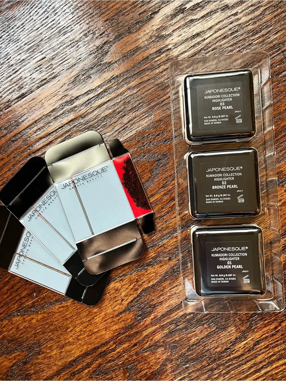 Japonesque Kumadori Highlighting Powder Trio NIB Set of 3 Glow